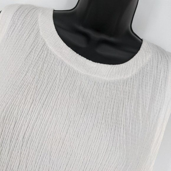 Anthropologie Cream Crepe Wrinkle Knit Button Back Viscose Montauk Tank Top XL - Picture 5 of 13
